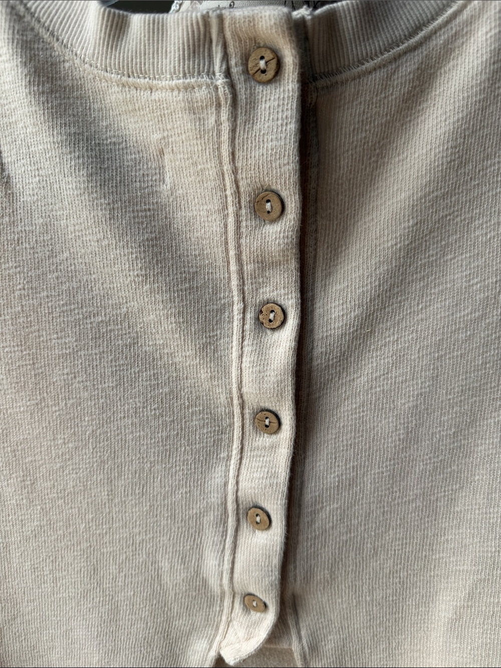 Free People FP Beach Cream Sleeveless Cropped Knit Tank Button Back - Picture 5 of 10